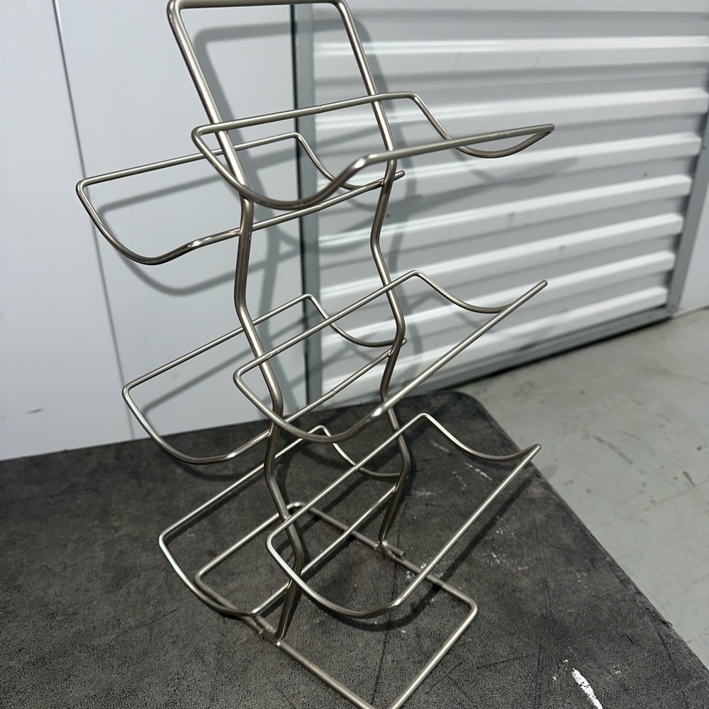 Modern Silver Wine Rack